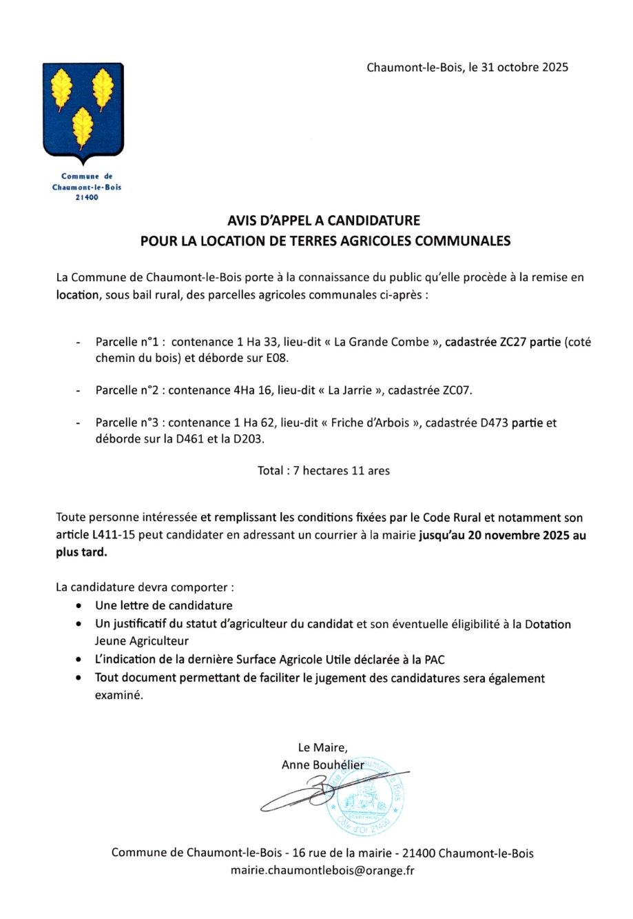 Appel a candidature